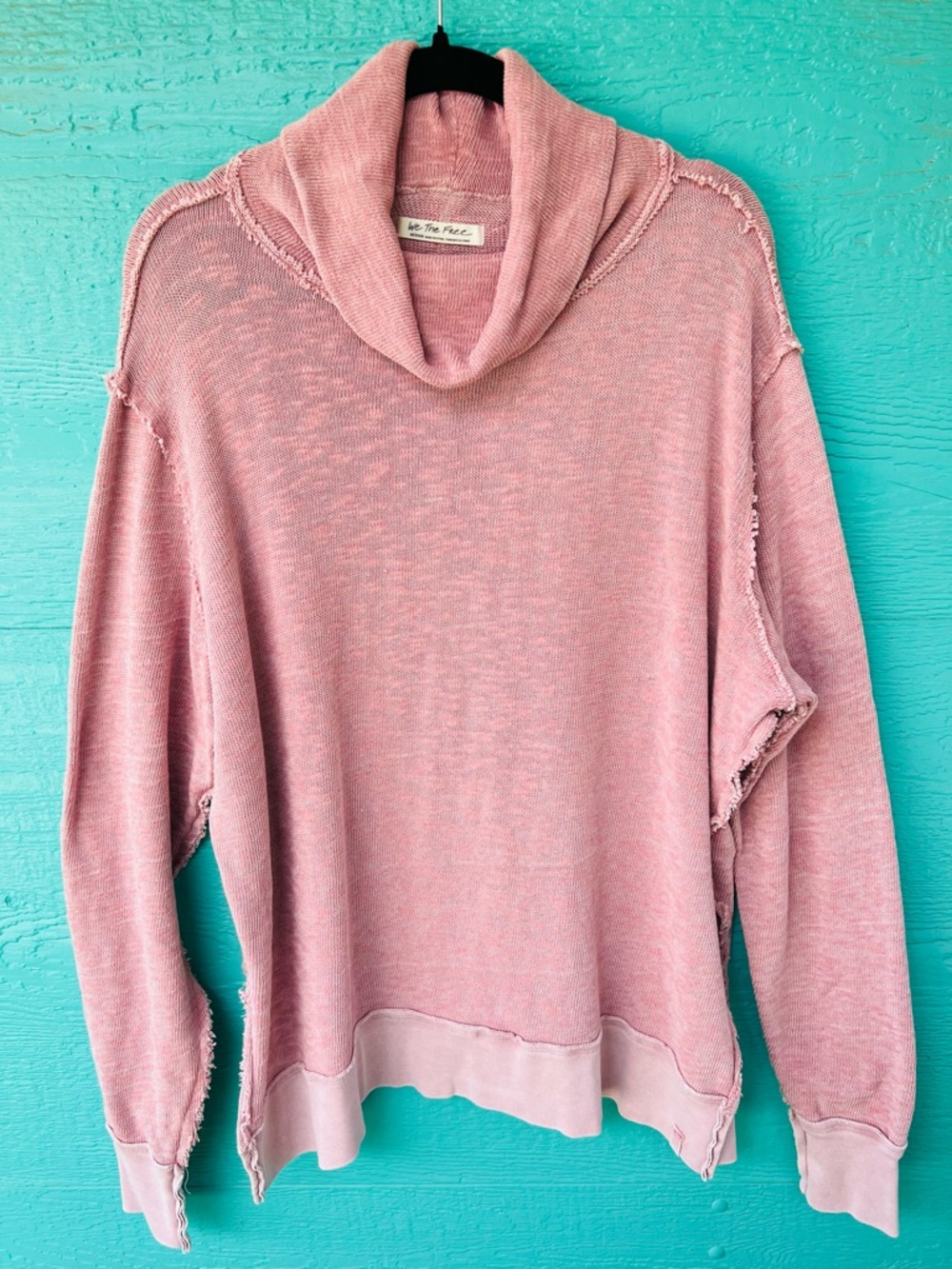 WE THE FREE TIMMY TURTLENECK SWEATSHIRT OVERSIZED MEDIUM MAUVE PURPLE - Picture 5 of 11
